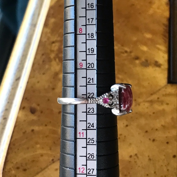 Norwegian Thulite Ruby Sterling Silver Size 10 Ring - Picture 8 of 8